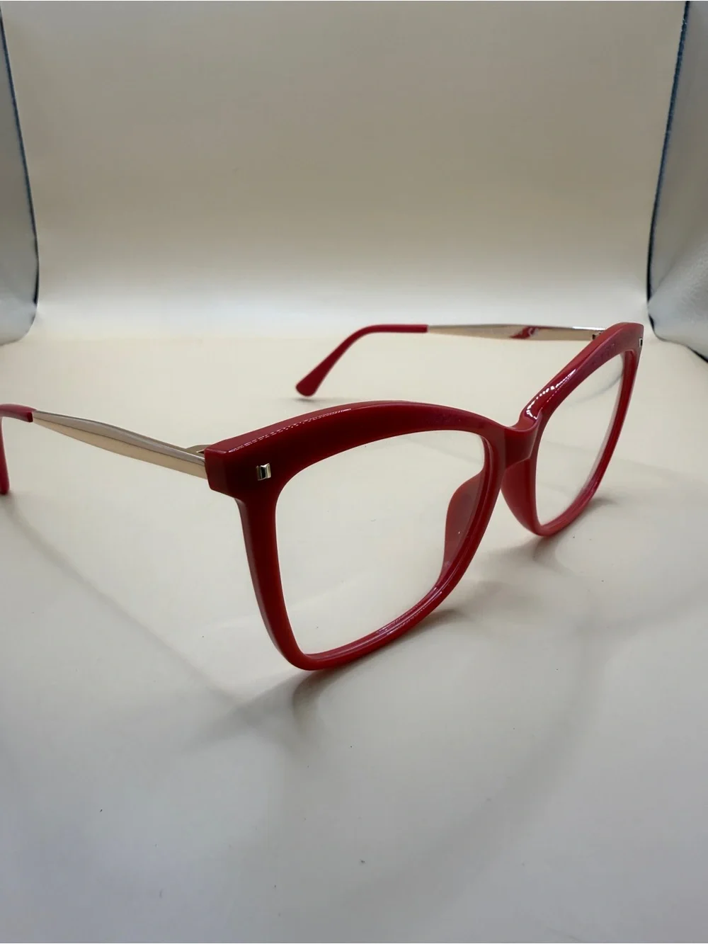 Zeelool Red Square Glasses Frame, No prescription